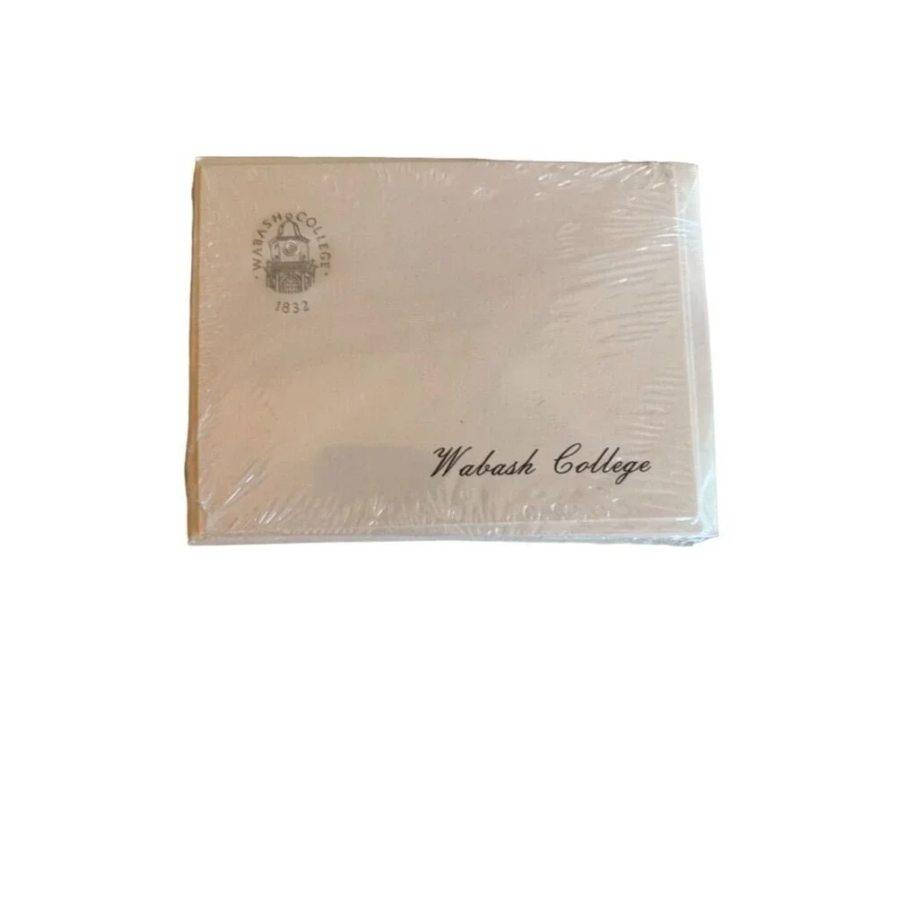 Wabash College Stationery Cream Note Cards Seal Logo Script Classic Collegiate